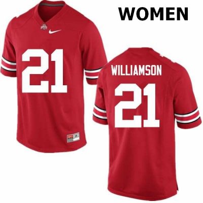 Women's Ohio State Buckeyes #21 Marcus Williamson Red Nike NCAA College Football Jersey May JJO2644OU